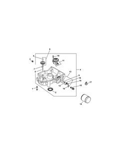 Kohler Sv710-3036 Oil Pan And Lubrication Diagram and Parts List for Z-FORCES46 (17AF5BHH-17AF5BHH010)(2011) Cub Cadet Lawn Tractor